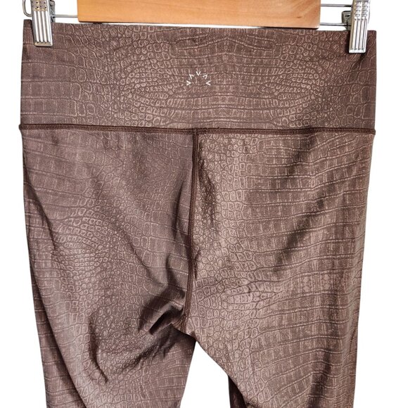 Varley Pants Brown Tan Medium Women's Luna Leggings Animal Alligator Print - Picture 7 of 8